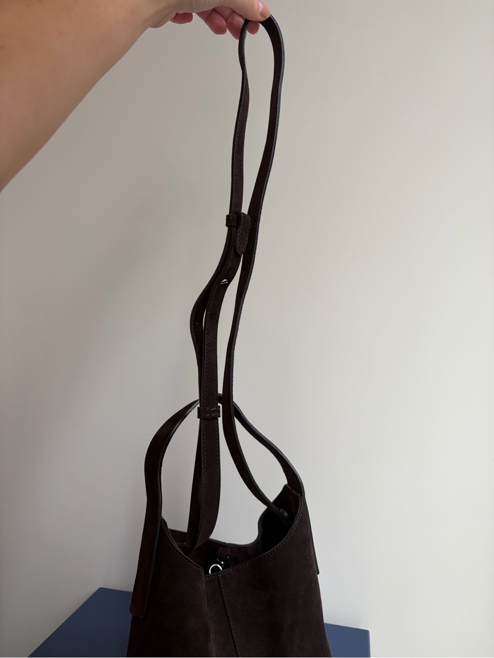 Mini Slouchy Vida Suede Bag - Dark Brown - Picture 3 of 7